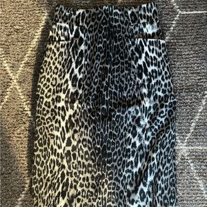 Elie Tahari Black Cheetah Pencil Skirt